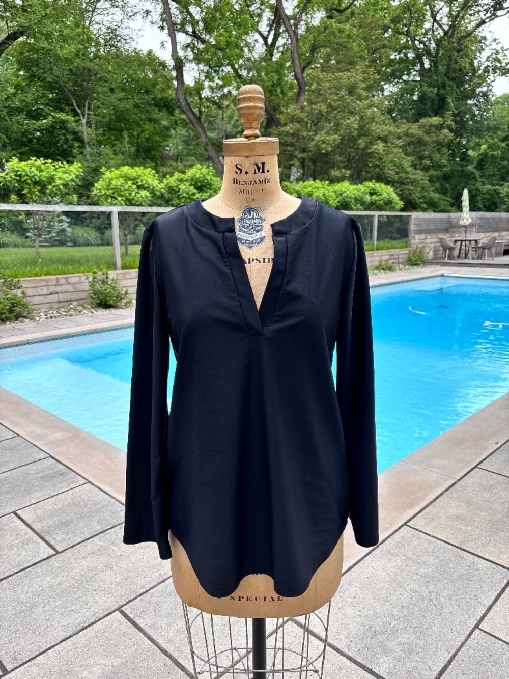 Jude Connally Black Long Sleeve Blouse Top Size Medium